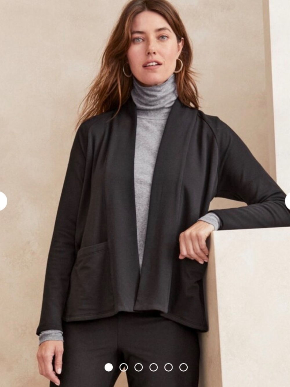 Eileen Fisher Tercel organic Cotton Fleece Cardigan Size S Open front